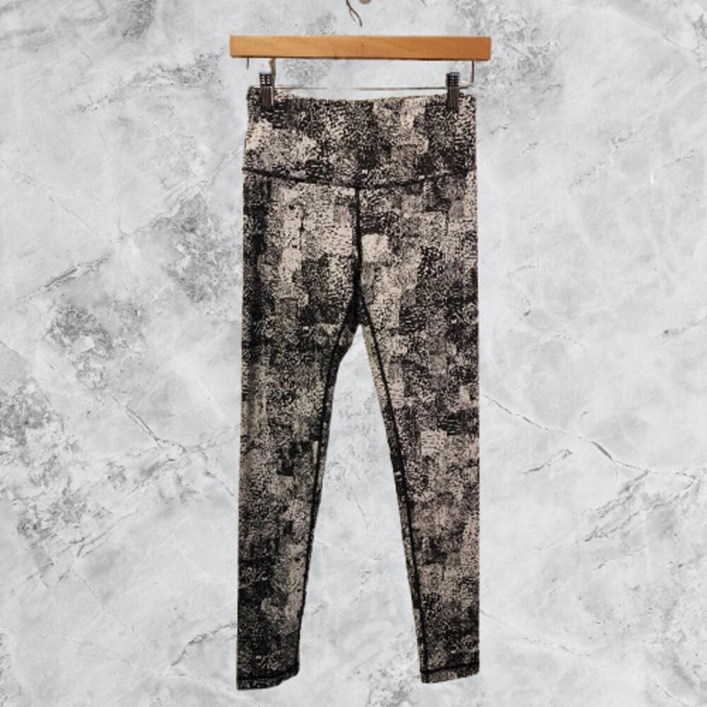 Zella Black White Print Leggings Size Small Ankle High Rise